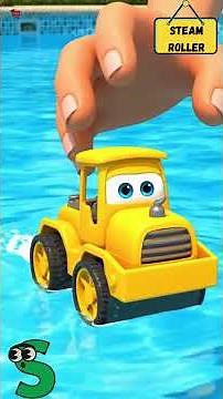 M to Z Construction Vehicles Water Play 🚜🌊 | Animated Trucks & Machines Alphabet Learning for Kids