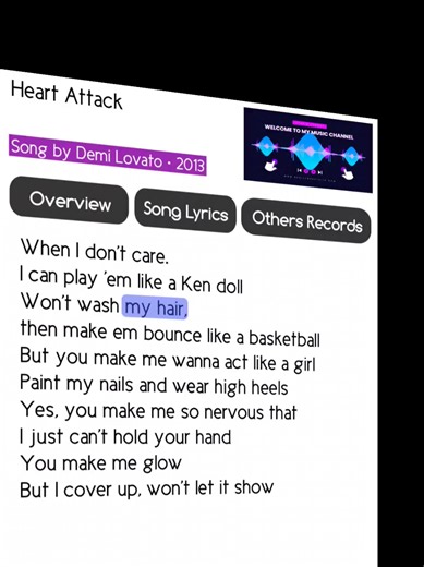 HEART ATTACK | LYRICS #heartattack #demilovato #taylorswift #lyrics #foryou