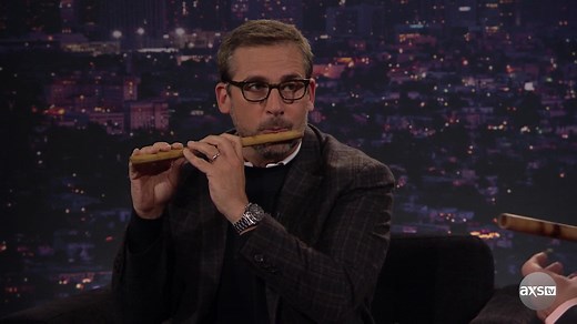 Steve Carell teaches Tom Green how to play the Fife. | AXS TV