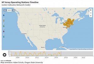 As of last summer, magnetotelluric (MT) surveys have covered the entire contiguous U.S., giving us an unprecedented look at the conductivity of Earth's crust and upper mantle. Beyond imaging geologic structures, these observations are critical for understanding how space weather affects human infrastructure. In areas where underground rock resists electrical flow, more current propagates through infrastructure like power lines and pipelines during solar storms—putting extra stress on the electri