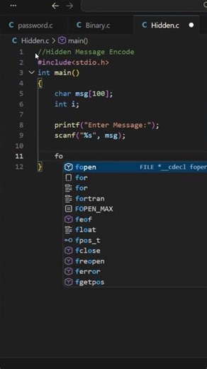 Hidden Message | C language | #coding #code #programming #beginners #shortsfeed #shorts #viral
