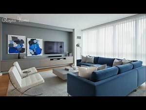 Modern Blue and Grey Living Room Ideas With Elegant Furniture and Cozy Decor Accents