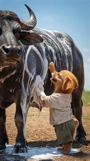 Poor Orphan Puppy Works Hard to Feed His Baby Sister 😭💔