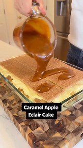 We’re DREAMING about this Caramel Apple Eclair Cake! 🍏✨ Picture this: the weather is chilly, and you’re curled up on the couch with a slice of this cozy, creamy, fall treat! And did we mention you don’t have to bake it? 🤭 🧑‍🍳: Rachaell Rampini (@rachaellsrecipes ) Ingredients: 5 pounds Golden Delicious apples - peeled, cored and chopped 1 teaspoon ground cinnamon 1 cup white sugar 1 teaspoon all-purpose flour, or as needed (Optional) 2 (3.5 ounce) packages instant French vanilla pudding 3 cu