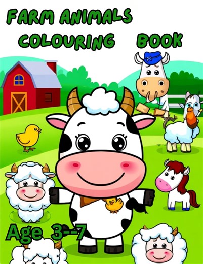 Farm Animals Colouring Book: Fun on the Farm for Ages 3-7. ( Instant Download ) - Etsy