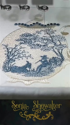 4.4K views · 208 reactions | Vintage Toile Teapot... | Sonia Showalter Machine Embroidery | Facebook