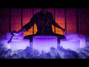 **THUNDER AND RAIN** Sound Bath | Soothing Soundscape for Bedtime | Crystal Singing Bowls