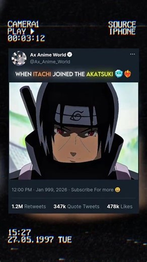 When Itachi Joins The Akatsuki🤯☠️ #itachi #shorts #anime #naruto #amv