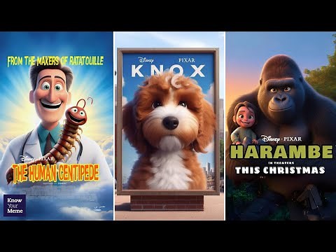 The Two Sides of Fake Pixar Movie Posters Made With Bing Image Creator