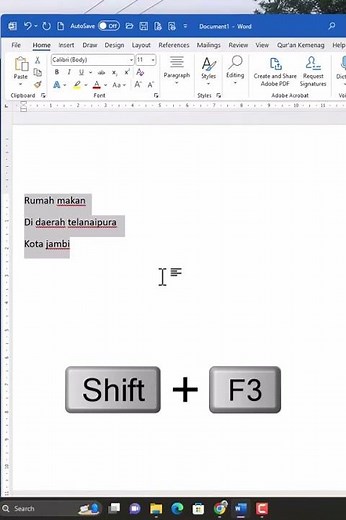 Cara cepat merubah model huruf pada Microsoft Word #belajarmicrosoftword #tutorialmicrosoftword