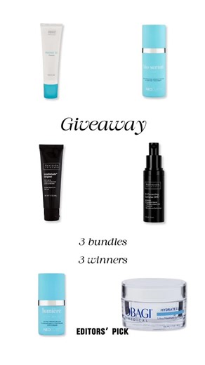 @editorspick on Instagram: "✨ GIVEAWAY ✨ We’re gifting 3 Editors’ Pick Skincare Bundles to 3 lucky winners 🤍 That means THREE chances to upgrade your routine with medical-grade favorites. Bundle 1: • Obagi retinol • Obagi hydrate luxe moisture rich cream Bundle 2: • Revision C+ correcting complex • Revision intellishade original SPF 45 Bundle 3: • Neocutis bio serum firm rejuvenating growth factor & peptide treatment • Neocutis lumiere firm riche eye cream How to Enter: ✔ Follow @editorspick ✔