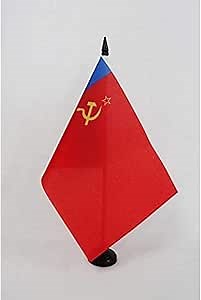 Russian Soviet Federative Socialist Republic 1954-1991 Table Flag 5'' x 8'' - Soviet Russia RSFSR Desk Flag 21 x 14 cm - Black plastic stick and base - AZ FLAG