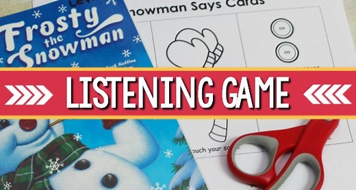 Snowman Listening Game Printable for Preschool