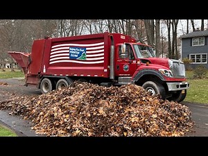 Perinton Leaf Collection! ONE HOUR OF LEAF PICKUP! Garbage Trucks, Dump Trucks + More