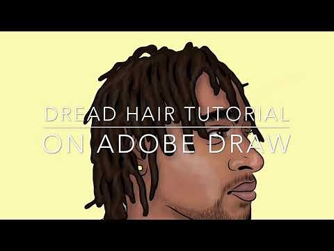 How to cartoon a DREAD hair on Adobe draw