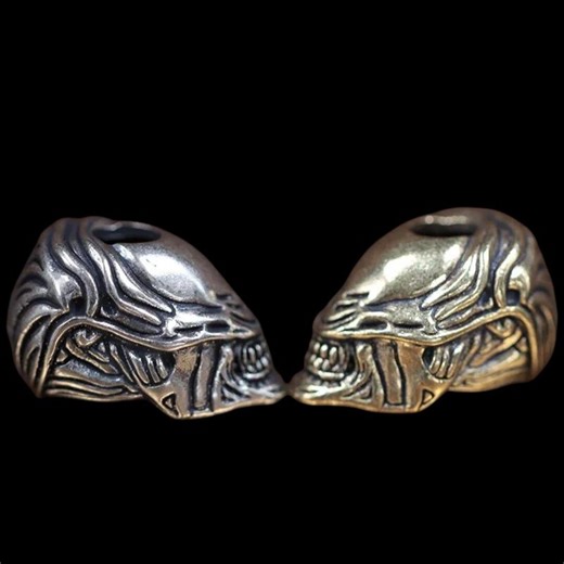 Alien Beast Face Brass EDC Bead – Sci-fi Warrior Paracord, Lanyard & DIY Bracelet Accessory - Etsy