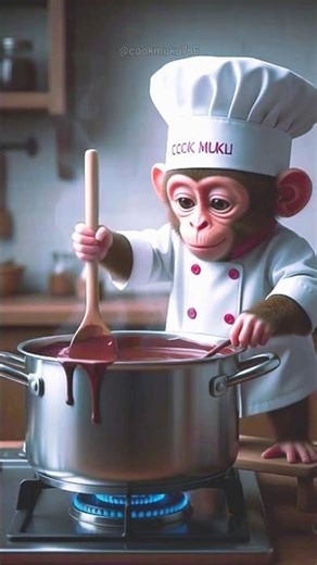 Monkey Makes Chocolate Like a Pro Chef! 🍫🔥AI Video #viral #shorts #trending #monkey #cooking #funny