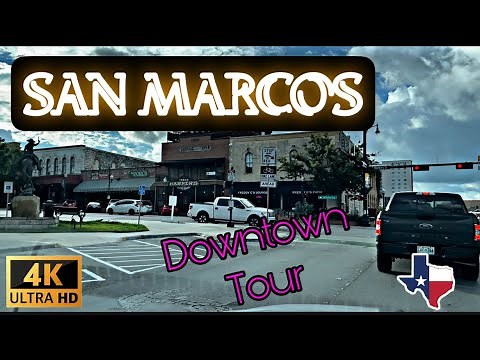 [4K] Downtown San Marcos - The Square (Close To Texas State Univ)