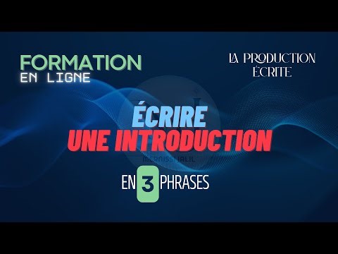 Écrire une introduction avec 3 phrases