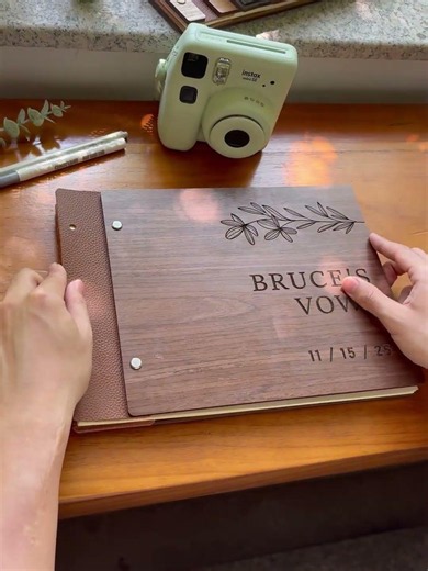 This custom wooden album layout is a game changer 🕊️✨ #shorts#wedding #handcrafted