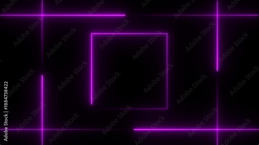 Rectangular fire effect animation. Fire flame gradually appearing in a rectangle frame. Abstract neon line picture frame background neon glowing laser lines abstract background animation. green color.