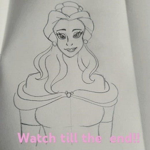 How to draw Princess Disney Belle step by step guide! #shots #shortsfeed #fyp