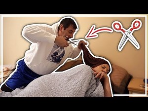 I CUT MY WIFE'S HAIR WHILE SHE WAS SLEEPING!!(she freaked out)