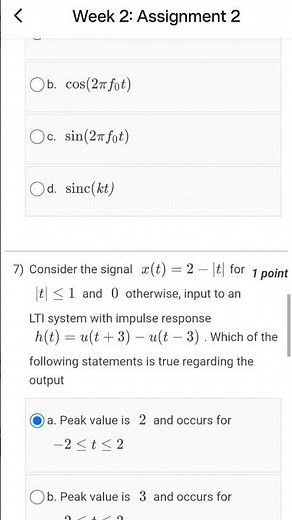 Principles of Signals and Systems NPTEL Week 2 Assignment #nptel #exam