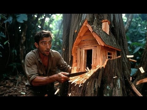 🌴 A Boy Make a House in Tree 🤫 | Make Private House in Jungle | Survival Build
