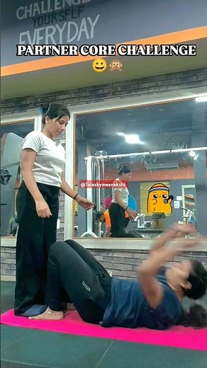 Partner Core Workout Challenge 🔥🙊 #fitnessshorts #gym #ytshorts