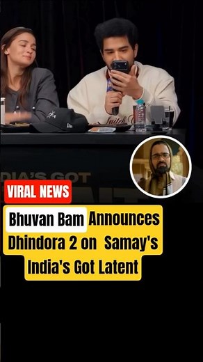 Bhuvan Announces Dhindora 2 on Samay's Indias Got Latent #bhuvanbam #indiagotlatent #news