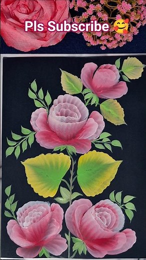 ROSE PAINTING MADE EASY 😍 ✨️ 💕 One-Stroke Rose Flower Painting 🖼 ✨️ #flowerpainting #viral #shorts