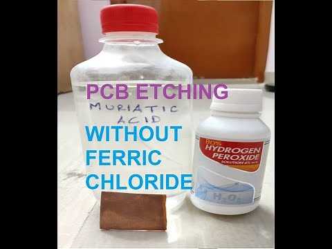 PCB Copper etching using Muriatic Acid ( HCl ) & Hydrogen Peroxide (H2O2) | Without Ferric Chloride