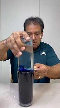 Convecção e densidade: o encontro entre a água quente e a água fria🥛🌊 #educação #experiment