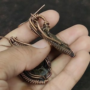 Ammonite Fossil Gemstone Earring Copper Wire Wrapped Jewelry Handmade Ethnic Earring Copper Wire Wrap Earrings Stylish Earrings Gift for Mom - Etsy