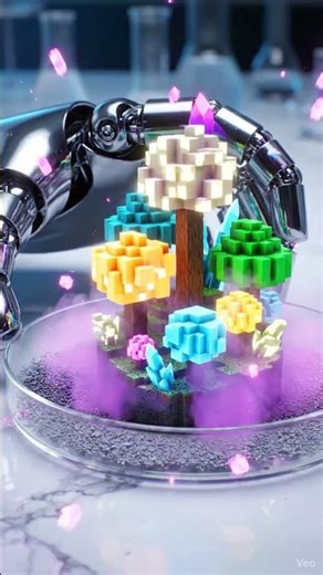 Robotic Hand Creates a Voxel Biome