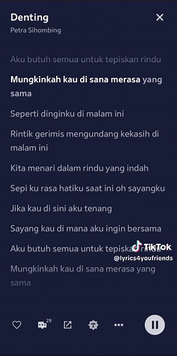 Lirik Lagu Denting Petra Sihombing: Rintik Gerimis Mengundang