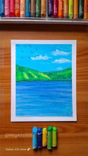 ​🎨 Beautiful Landscape Drawing with Oil Pastels | Step-by-Step Art Tutorial