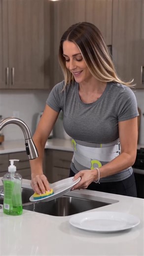 Doing chores without back fatigue? I'm leaning on this back support.#backbrace #bodysuit #workout #backpain #body