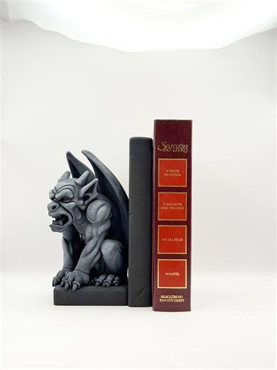 Gargoyle Bookends Statue STL, Gothic Book Holder 3D Print File - Etsy