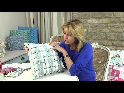 Canadian smocked box cushion by Debbie Shore