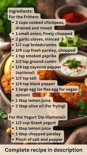 Smoky Paprika Chickpea Fritters Recipe by What Shall I Cook