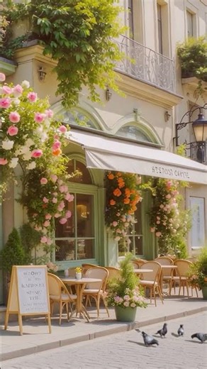 Cozy Outdoor Spring Cafe With Relaxing Jazz - Morning Coffee Shop Jazz