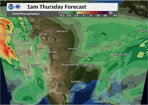 Here is a running 7-day animation of accumulated precipitation across the CONUS in 6-hourly increments. Wet weather will be taking aim on the West Coast with multiple atmospheric river events. Northern California is likely to see the heaviest precipitation. | NOAA NWS Weather Prediction Center