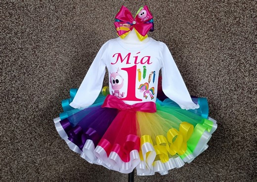 Baby First TV Birthday Tutu Outfit: Rainbow Party Costume Set - Etsy