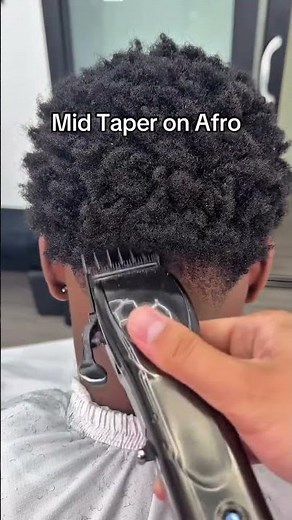 Step-by-Step Mid Taper on Afro Hair with Clippers #fade #barber #taper