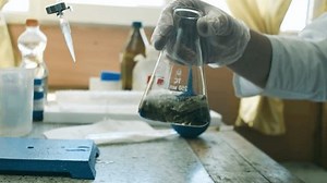 The chemistry science laboratory laboratory research magnifying glass.the most beautiful isolated background.