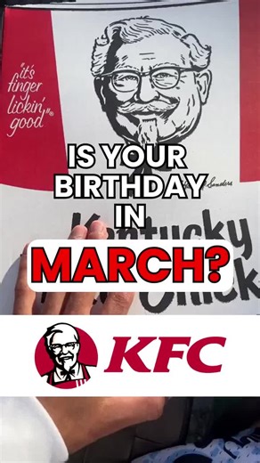 🎉 Birthday in March? You’re in for a tasty surprise! 🍟 Tap the chicken to reveal your special KFC gif | Tasty Fast Food