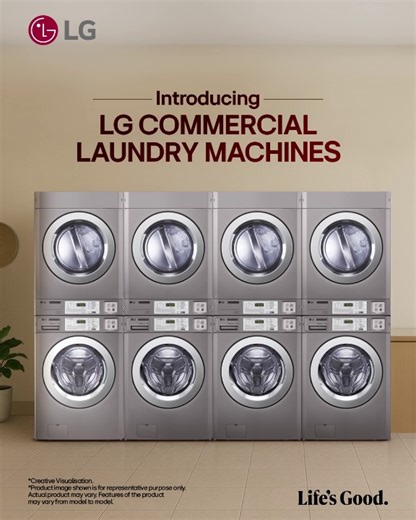 Introducing LG Commercial Laundry Machines. Designed for reliability and high performance, they’re the perfect partner to power your laundry business. Boost efficiency, and set your space apart with quality you can trust. Know More : Lg.com #LG #LGIndia #LifesGood #LGCommercialWashingMachines | LG Global