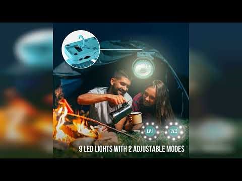 Review: Clip on Fan 65Hrs Camping Fan with LED Light, 12000mAh Battery Operated Fans & Portabl...